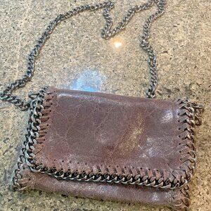 Leather Shoulder Purse/Clutch Bag Borse Pelle’ Made in Italy Brown Soft